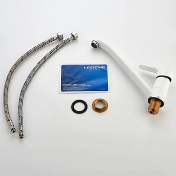 Смеситель для кухни Ledeme H03W 4903-WL Белый Хром — фото 9, Смесители для кухни