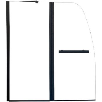 Шторка на ванну Parly 120x130 F03B профиль Черный стекло прозрачное — фото 1, Шторки для ванной распашные
