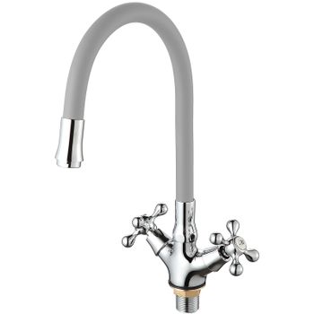 Смеситель для кухни D-Lin D153810-2 Хром Серый — фото 1, Смесители для кухни