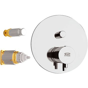 Смеситель для душа Remer Minimal Thermo NT09KB с термостатом Хром — фото 3, Смеситель для душа