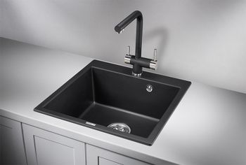 Granula-5102, ШВАРЦ (чёрный металлик), кухонная мойка, кварц — фото 2, Кухонные мойки
