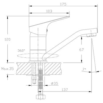 Смеситель для раковины Rossinka RS29-22 Хром — фото 2, Смесители для раковины
