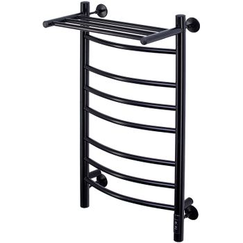 Электрический полотенцесушитель Comfysan Noumi EC-8 80x50 014070 с полкой Черный матовый — фото 1, Электрические полотенцесушители