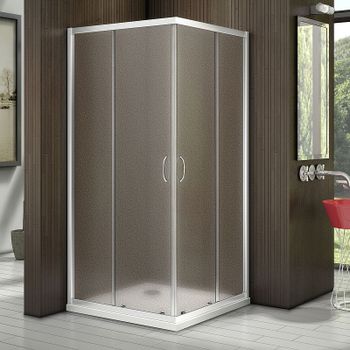 Душевой уголок Good Door Latte CR-100-G-WE 100x100 профиль Белый стекло Grape — фото 1, Квадратные душевые уголки