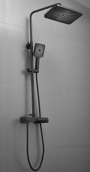 Душевая система Belz B672-7 B24672-7 Черная матовая — фото 2, Душевые стойки