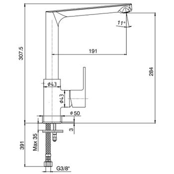 Смеситель для кухни E.C.A. Nita 102118099EX Хром — фото 2, Смесители для кухни