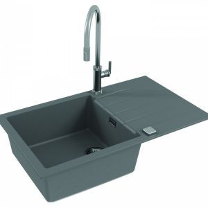 Мойка для кухни ALVEUS GRANITAL CADIT 40 CONCRETE - G81 860 X 500 1X в комплекте с сифоном 1132823, — фото 2, Кухонные мойки