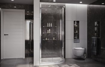 Душевой уголок Ambassador Kingston 90х90 114011104 профиль Хром стекло прозрачное — фото 4, Душевые уголки четверть круга