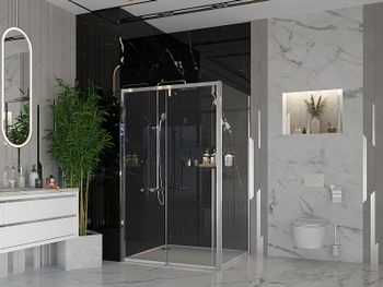 Душевой уголок Ambassador Intense 120х80 110021101IX-80IX профиль Хром стекло прозрачное — фото 6, Прямоугольные душевые уголки