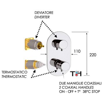 Смеситель для душа Remer Minimal Thermo NT92KBNP с термостатом Никель брашированный — фото 3, Смеситель для душа