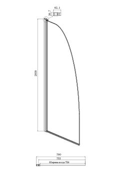 Душевая перегородка Ambassador Walk-in 80х200 15031132 профиль Хром стекло прозрачное — фото 2, Душевые перегородки