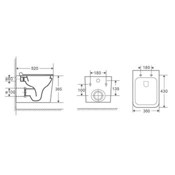 Унитаз Bond F04-10 подвесной Белый с сиденьем Микролифт — фото 9, Подвесные унитазы