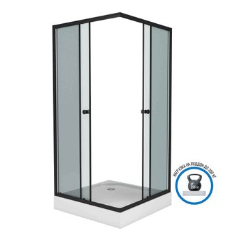 Душевой уголок Niagara Eco NG-009-14QT (90х90х195) низкий поддон(13см),черный,стекло тонированное,2  — фото 1, Квадратные душевые уголки