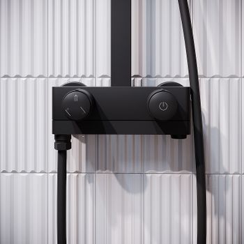 Душевая система Iddis Slide SLIBLBTi06 Черный матовый — фото 4, Душевые стойки