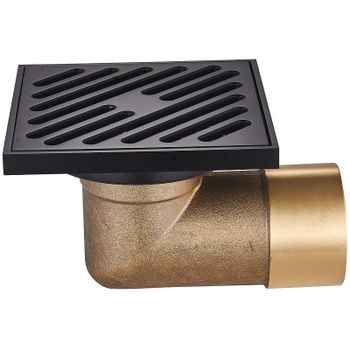 Душевой трап Raglo 100x100 R606.10.06 с Черной матовой решеткой — фото 1, Трапы для душа