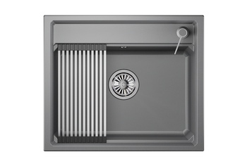 Granula-KS-6003, АЛЮМИНИУМ, кухонная мойка, кварц — фото 1, Кухонные мойки