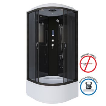 Душевая кабина Niagara Classic NG-6508-14P (90х90х215) высокий поддон(40см),черный,стекло тонированн — фото 2, Душевые кабины