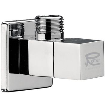 Запорный вентиль Remer 128S1212 Хром — фото 1, Комплектующие для туалета