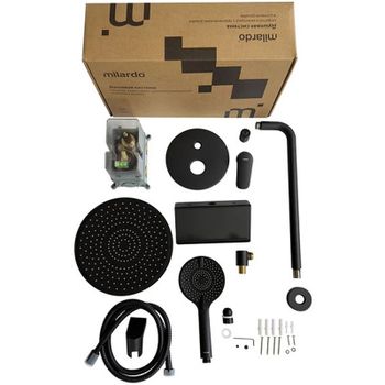 Душевая система Milardo Rora RORBL02M67 Черная матовая — фото 6, Встраиваемые душевые комплекты