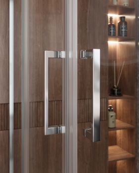 Душевой уголок CEZARES MOLVENO-A-2-100-C-Cr-IV — фото 3, Квадратные душевые уголки