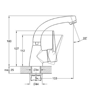 Смеситель для раковины G-Lauf ZOP1-A045 Хром — фото 2, Смесители для раковины