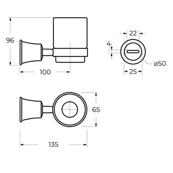 Стакан подвесной CEZARES LIBERTY CZR-F-8986 — фото 2, Аксессуары для раковины