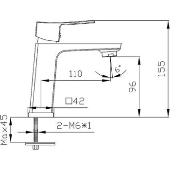 Смеситель для раковины Melodia della vita Etude MDV30020 Хром — фото 2, Смесители для раковины