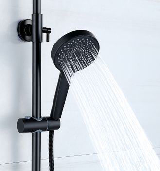 Душевая система Bond B01-9188 Черная матовая — фото 2, Душевые стойки