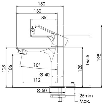 Смеситель для раковины Remer Energy EY12NO Черный матовый — фото 2, Смесители для раковины