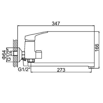 Смеситель для ванны Ledeme H13 2213L универсальный Хром — фото 3, Смеситель для ванны