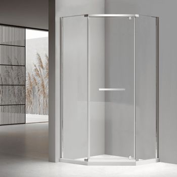 Душевой уголок 90*90*195 RGW PA-83 Трапеция/Хром/Прозрачное/6 мм (Easy) — фото 1, Душевые уголки трапеция