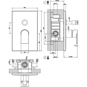 Смеситель для душа Gessi Emporio Via Manzoni 44634#299 Черный матовый — фото 2, Смеситель для душа