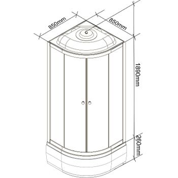 Душевая кабина Parly Classic CM86 85х85 7855 без гидромассажа — фото 2, Душевые кабины
