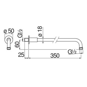 Кронштейн для верхнего душа Nobili AD138/4GDP Золото — фото 2, Кронштейны для верхнего душа