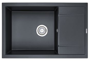 Granula-7805, ШВАРЦ (чёрный металлик), кухонная мойка, кварц — фото 1, Кухонные мойки