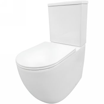 Унитаз компакт CeramaLux TR2176 Белый глянцевый с бачком и сиденьем Микролифт — фото 1, Напольные унитазы