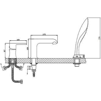Смеситель на борт ванны Haiba HB80805-8 Белый Хром — фото 4, Смесители на борт ванны