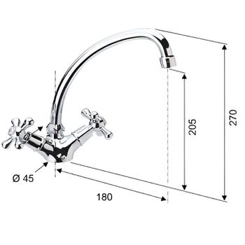 Смеситель для кухни Remer Liberty 43LIJ Хром — фото 2, Смесители для кухни