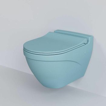 Унитаз Ambassador Nord 133T20801 подвесной Голубой матовый без сиденья — фото 7, Подвесные унитазы