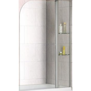 Шторка на ванну Good Door Screen HS-100-C-CH 100 профиль Хром стекло прозрачное — фото 1, Шторки для ванной распашные