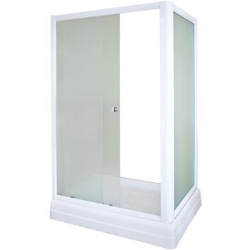 Душевой уголок Radomir Верчелли 121x84 1-09-1-0-0-0121 профиль Белый стекло матовое — фото 1, Прямоугольные душевые уголки