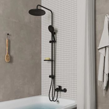 Душевая система Milardo Ideal Spa ILSBL3FM76 Черный матовый — фото 1, Душевые стойки