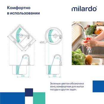 Смеситель для кухни Milardo Meal M01BNJ0M05 Сатин — фото 6, Смесители для кухни