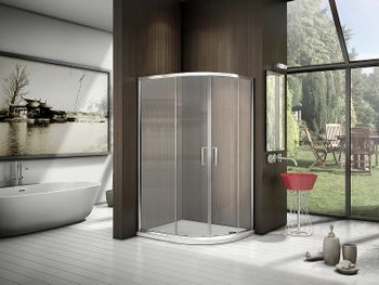 Душевой уголок Good Door Latte R-120-G-WE 120x80 профиль Белый стекло Grape — фото 3, Асимметричные душевые уголки