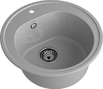 GRANFEST Мойка RONDO 510 1-чаша D-508мм серый арт.GF- — фото 1, Кухонные мойки