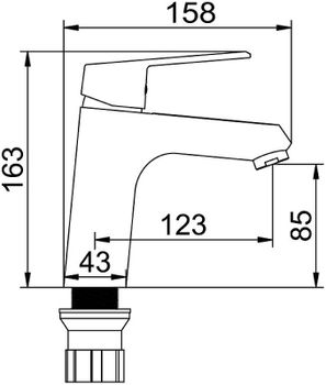 Смеситель для раковины Accoona H69 A9669 Хром — фото 5, Смесители для раковины