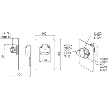 Смеситель для душа Remer Infinity I30NP Никель брашированный — фото 2, Смеситель для душа