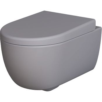 Унитаз Ambassador Abner 103T20301R-102T20301 подвесной Серый матовый с сиденьем Микролифт — фото 1, Подвесные унитазы