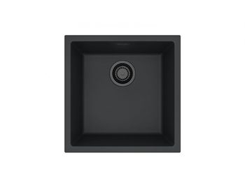 Мойка для кухни ALVEUS OMNI 20 GRANITAL DEEP BLACK-G90 BE 450x450x198 с сифоном 1148151 — фото 1, Кухонные мойки