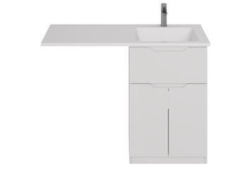 Тумба Vega, 60 см, напольная, 1 ящик, 2 дверцы, белый глянец — фото 9, Тумбы под раковину